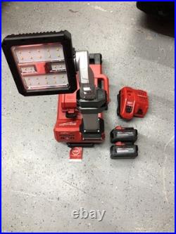 MILWAUKEE 2120-22HD ROCKET Dual Pack Tower Light KIT WithBATTS, CHARGER