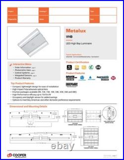 Metalux High Bay Light, 18K-24K Lumens, VHB-1824-N-UNV-L840-CD-U SHIPS FREE