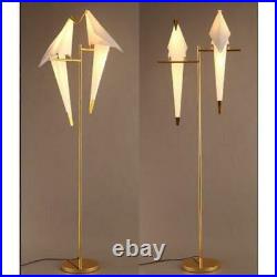 Modern 72in Tall Floor Lamps Crane Bird Gold Metal LED Light Living Room Bedroom