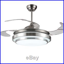 Modern Invisible Fan Ceiling Light LED Fan Lamp Remote Control Chandelier 42