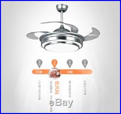 Modern Invisible Fan Ceiling Light LED Fan Lamp Remote Control Chandelier 42