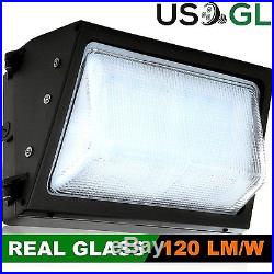 NEW LED 60W Wall Pack Fixture Photo Sensor, Glass Lense, DLC, 5000K