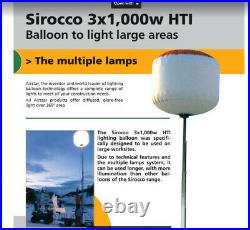 NEW Sirocco Balloon 3x1000W MH for Light Towers Original Airstar America