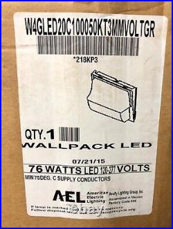 New AEL Wallpack LED 76 Watts 120-277V W4GLED20C100050KT3MMVOLTGR Light NO BOX