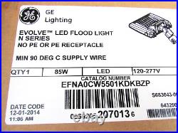 New GE Lighting Evolve LED Flood Light N Series 85w 120-277v EFNA0CW5501KDKBZP