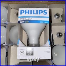 New Phillips 65w Indoor Reflector Flood Lamp 2000 Hrs 65br30 Lot Of 12