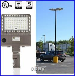 Outdoor 200W LED Shoebox Area Light Street Parking Lot Pole Lamp Dusk to Dawn UL
