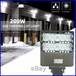 Outdoor LED Parking Lot Light Street Pole Fixture Dusk to Dawn Commercial (200W)