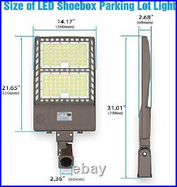 PREMIUM DLC UL 320 Watt LED Area Shoebox Parking Lot Light 5000k Slip Fitter
