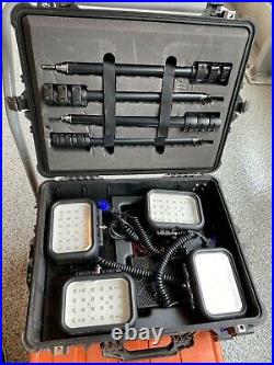 Pelican RALS 9470 Remote Area Lighting System 4 Lamps LED Lights Portable w Case