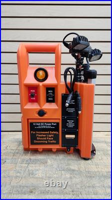Plasticade 8005 Portable Workzone Flagger Station Dual Lamps, 35 amp 16hr RT
