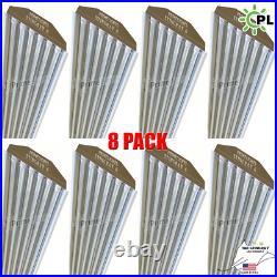 (Qty8) 6 Bulb / Lamp T8 LED High Bay Warehouse, Commercial Light Fixture CLEAR