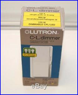 Qty-6 Lutron Dvcl-153pr-wh Single Or 3-way 150w Cfl Or Led Dimmer In Whte