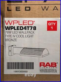 RAB Lighting WPLED4T78 Lpack Wallpack 78-watt Type IV Cool Led, Bronze LED