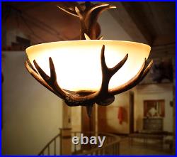 Retro Deer Horn Chandeliers Home Lighting Resin Antler Pendant Ceiling Fixtures