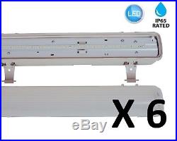 SET OF 6 x 4ft IP65 Non Corrosive Waterproof LED Batten Ceiling Strip Lights