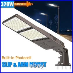 Slip Fitter & Arm Mount 320W LED Shoebox Light Parking Lot Street Area Lighting