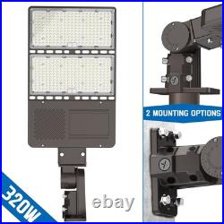 Slip Fitter & Arm Mount 320W LED Shoebox Light Parking Lot Street Area Lighting
