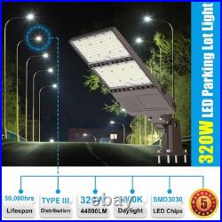 Slip Fitter & Arm Mount 320W LED Shoebox Light Parking Lot Street Area Lighting
