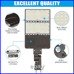 Slip Fitter & Arm Mount 320W LED Shoebox Light Parking Lot Street Area Lighting
