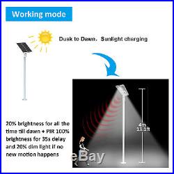 Solar Powered LED Street Lights Commercial Waterproof 3200LM PIR Motion Sensor