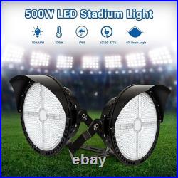 Stadium Flood Lights Outdoor Daylight LED Super Bright 5700K 500W 72,000LM 60°