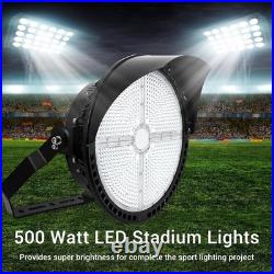 Stadium Flood Lights Outdoor Daylight LED Super Bright 5700K 500W 72,000LM 60°