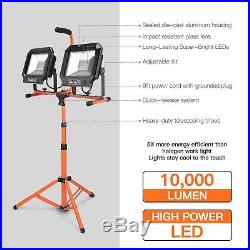 Tacklife 10000 Lumen Tripod LED Work Light with Two-Head Total 100W Work Lights