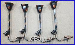 Turn-of-the-century combination electric-gas lighting fixtures set of 4
