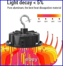 UFO LED High Bay Light 150/180/200W Power Tunable 5000K 1-10V Dim 160Lm/w DLC