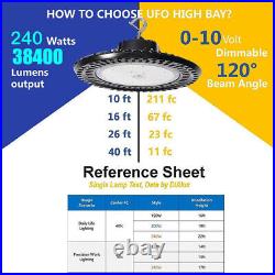 UFO LED High Bay Light 180/200/240W Power Tunable 5000K 1-10V Dim 160Lm/w DLC