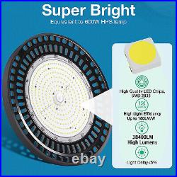 UFO LED High Bay Light 180/200/240W Power Tunable 5000K 1-10V Dim 160Lm/w DLC