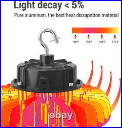 UFO LED High Bay Light 180/200/240W Power Tunable 5000K 1-10V Dim 160Lm/w DLC