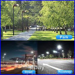 UL 150W LED Parking Lot Light Dusk-to-Dawn Commercial Shoebox Pole Light Fixture