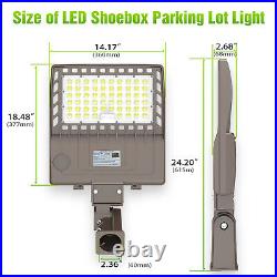 UL 480V LED Parking Lot Lights 150W 21000LM LED Shoebox Pole Lights DLC Listed