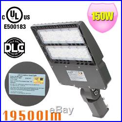 UL DLC 150W LED Shoebox Parking Lot Light IP65 Outdoor Area Pole Lighting 5700K