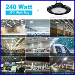 UL DLC UFO Dimmable LED High Bay Light 240W Replace 1000W HID/HPS 5000K Daylight