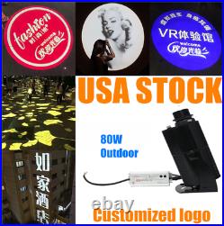 US 80W Outdoor Black Desktop Mountable LED Gobo Projector Advertising Logo Light