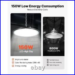 Uimoso 10 Pack LED High Bay Lights 150W 6000K 21000LM for Warehouse and Workshop