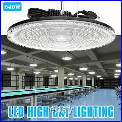 Upgraded 240W LED UFO High Bay Light Market Shop GYM Warehouse Lighting 5 Cable