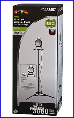 Utilitech Pro Heavy Duty Aluminum 1-Light 40-Watt LED Shop Stand Work Light