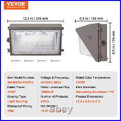 VEVOR LED Wall Pack Lights 100W 10800LM Commercial Outdoor Security Lighting