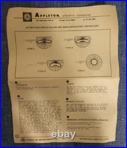 VTG. Appleton. Mercmaster II. 12 Prismatic Glass Refractor Globe. LPRF-4025