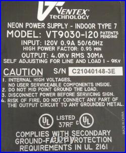 Ventex VT9030-120 Indoor Neon Transformer 100 to 9,000 Volt 30mA