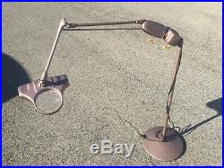 Vintage Dazor M-210-a Magnifier Floor Lamp Industrial Floating Arm Light