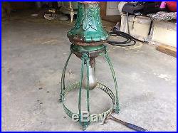 Vintage street lamps large four cast iron polls and three glass globes