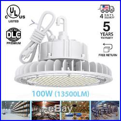 White 100W 4000K Led High Bay Light UFO Fixture Dimmable Warehouse Shop Lamp