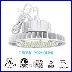 White 150W 4000K Led High Bay Light UFO Fixture Dimmable Warehouse Shop Lamp
