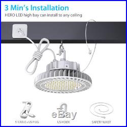 White 150W 5000K LED High Bay Light UFO Fixture Dimmable Warehouse Shop Lamp