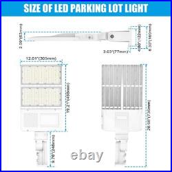 White LED Parking Lot Light 320W Dusk to Dawn Commercial Shoebox Fixture 48000Lm